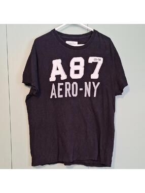 Y2k Aeropostale Black Short Sleeve Shirt Size Xl